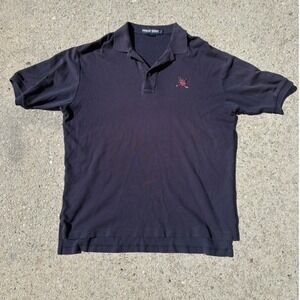 Polo Golf Ralph Lauren Large Navy Blue Cotton Short Sleeve Crest Polo Shirt